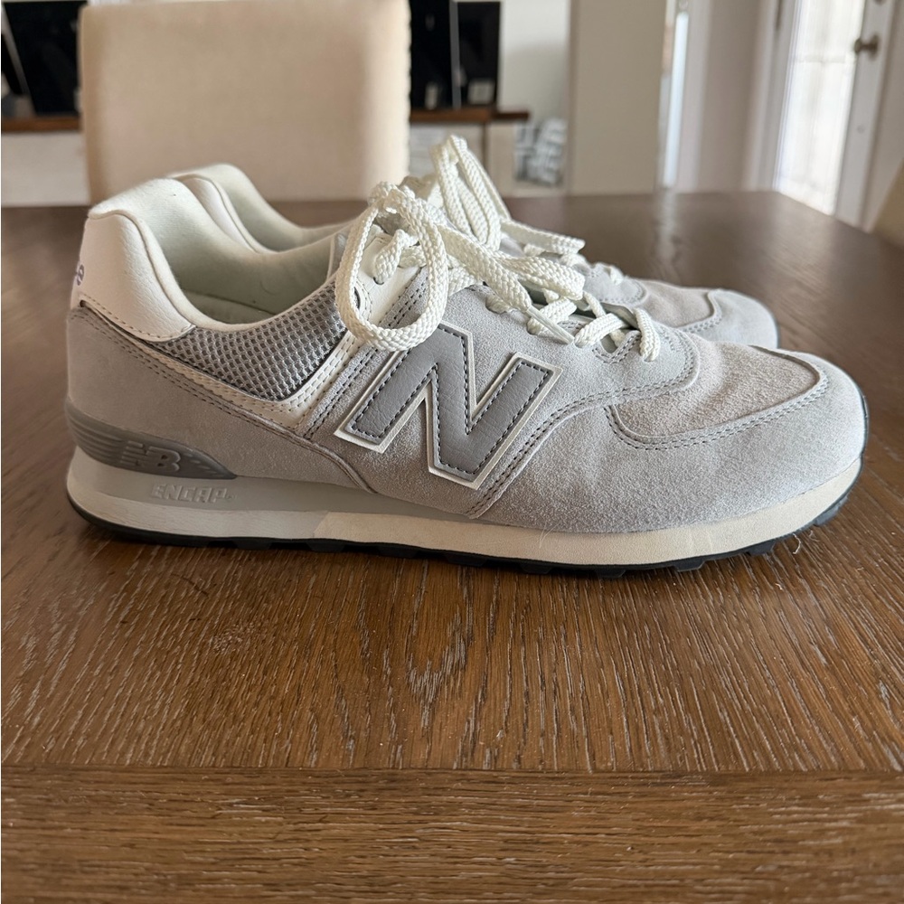New Balance Light Gray and White Sneakers